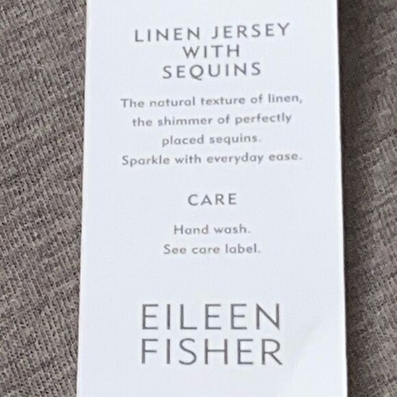 Eileen Fisher NWT$138 Linen Jersey Tank Top Sequins Sparkle Smoke Gray Quiet Lux - Picture 6 of 9